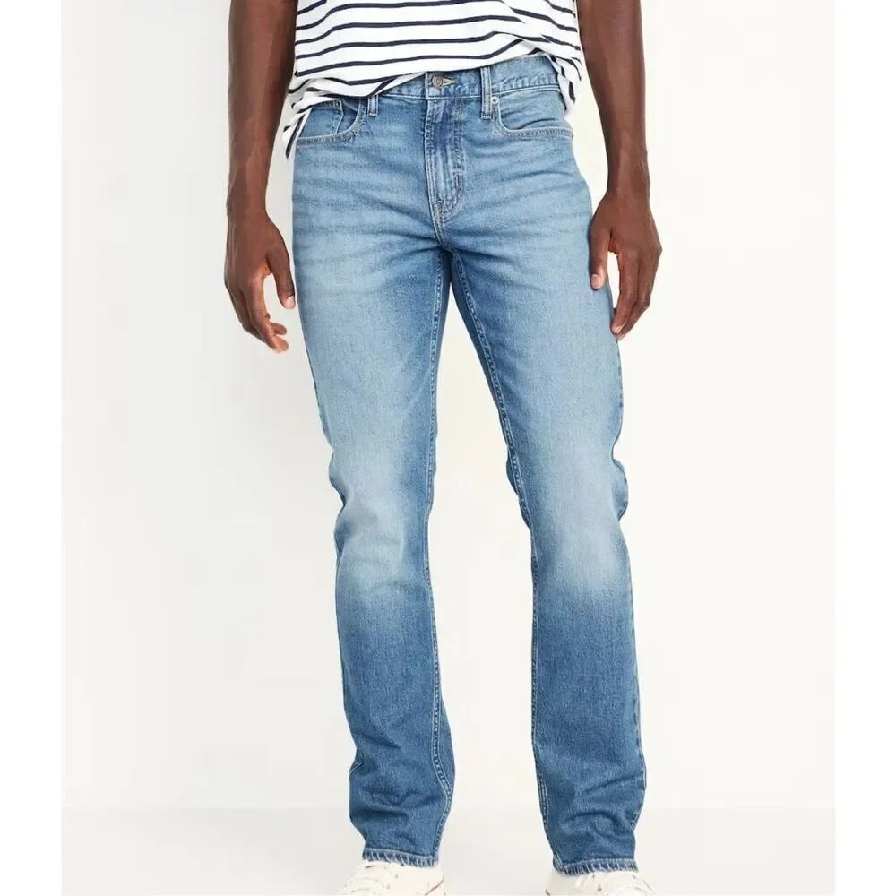 Old Navy straight built in flex jeans light wash 34x34
